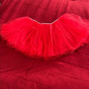 Vibrant Red Tulle Skirt